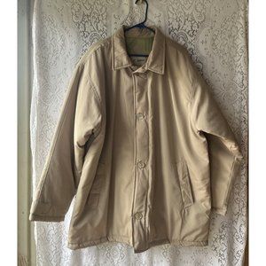 Haband Full Zip Button Up Jacket Coat Large Tan/Beige‎ Mens
